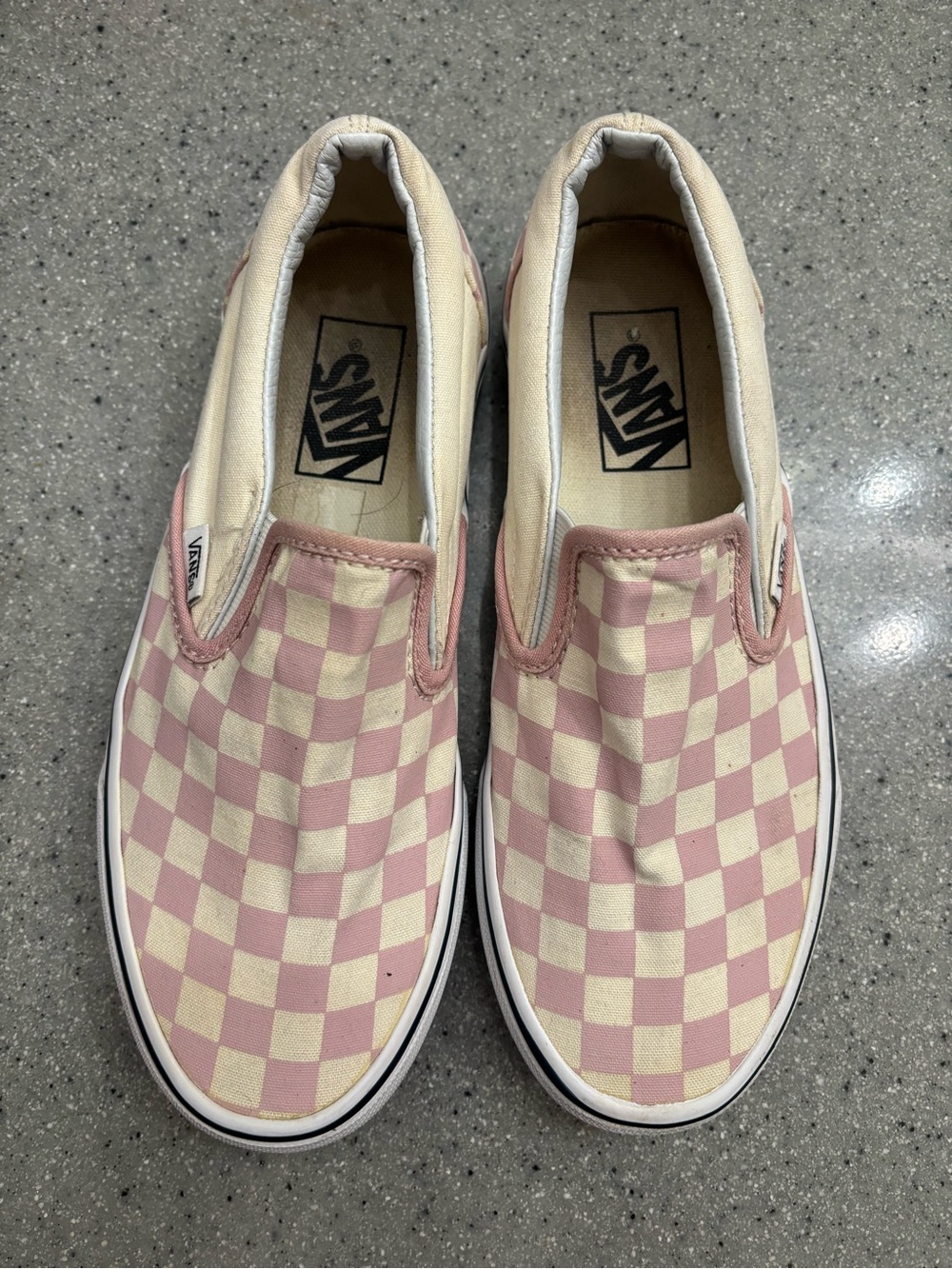 Vans Women’s Slip-On Checkerboard Pink and Cream